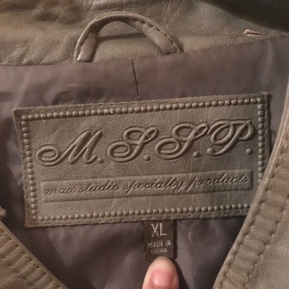 Max Studios Leather Jacket by MSSP. - Picture 7 of 8